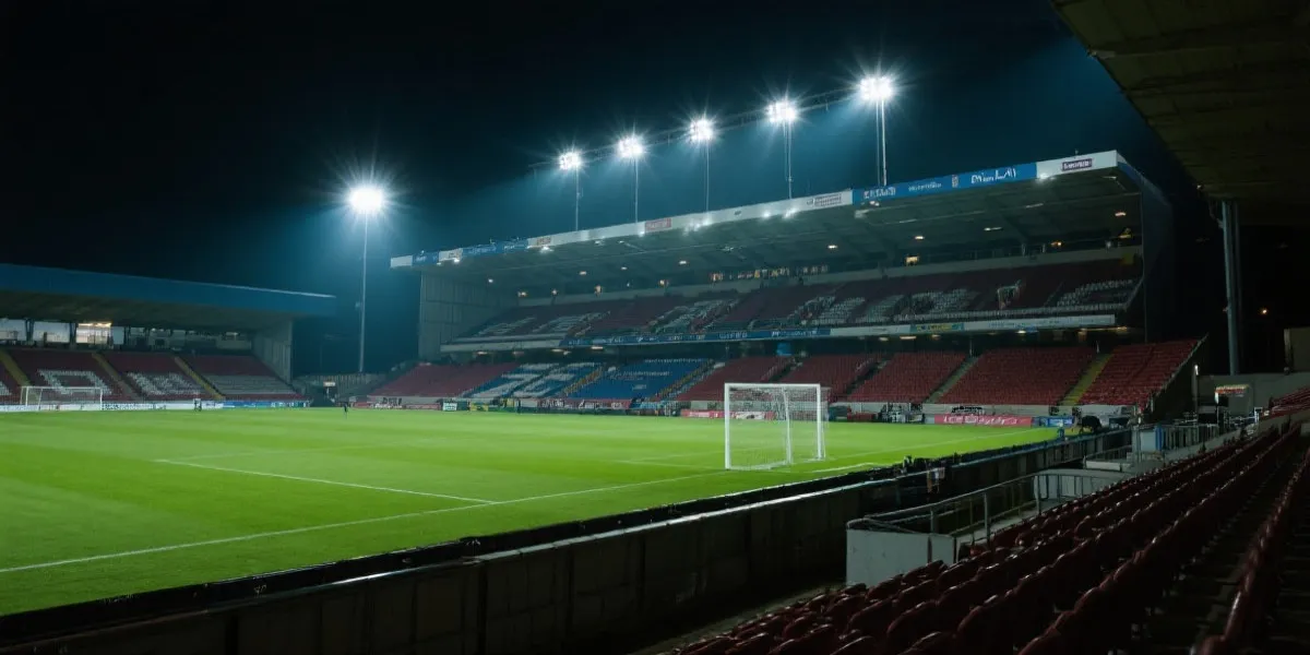 球场夜景与赛场氛围